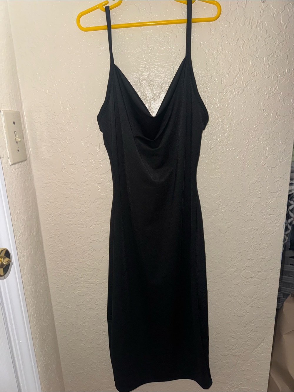 Forever 21 Black Cowl Neck Midi Slip Dress